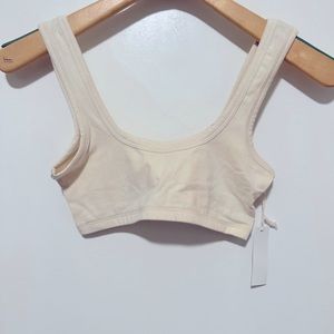 ARQ Wide Strap Bra NWT MEDIUM COTTON